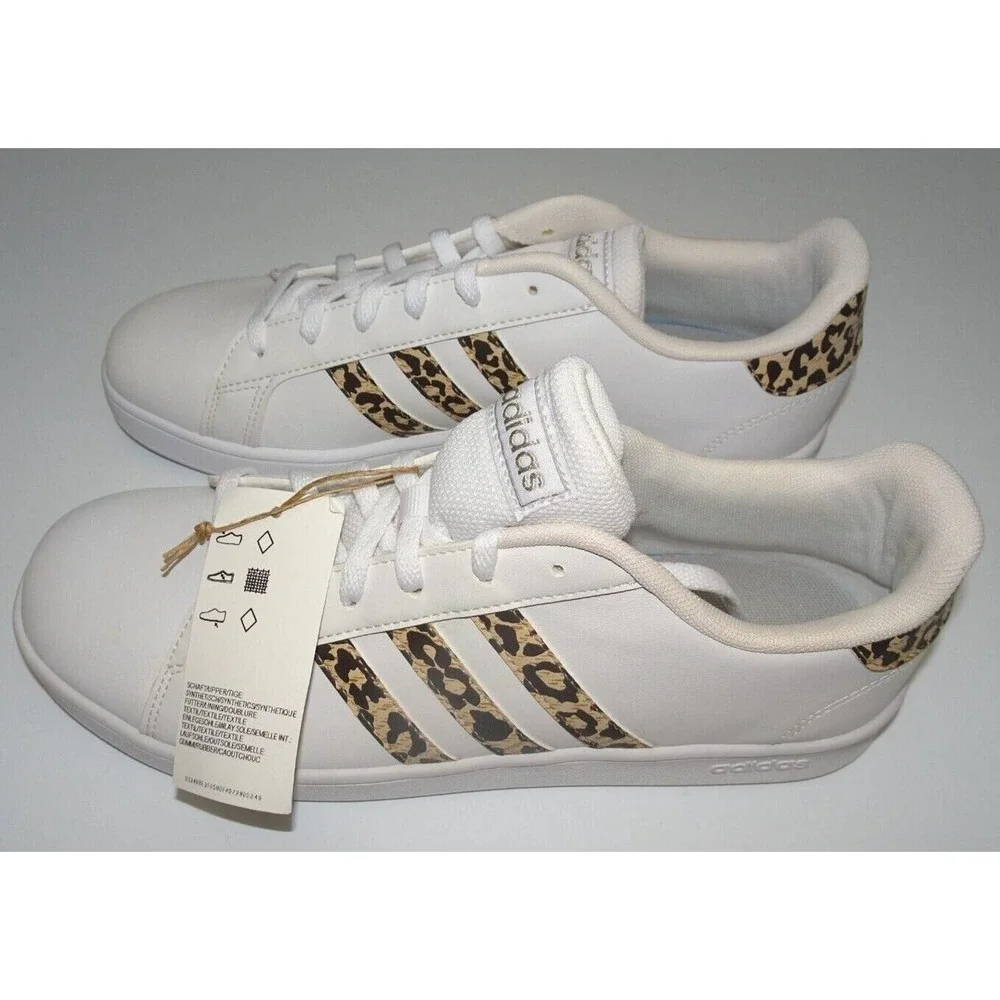 Adidas Unisex- Grand Court Tennis Shoe, Animal Print, Size 7 Big Kid - Picture 5 of 10